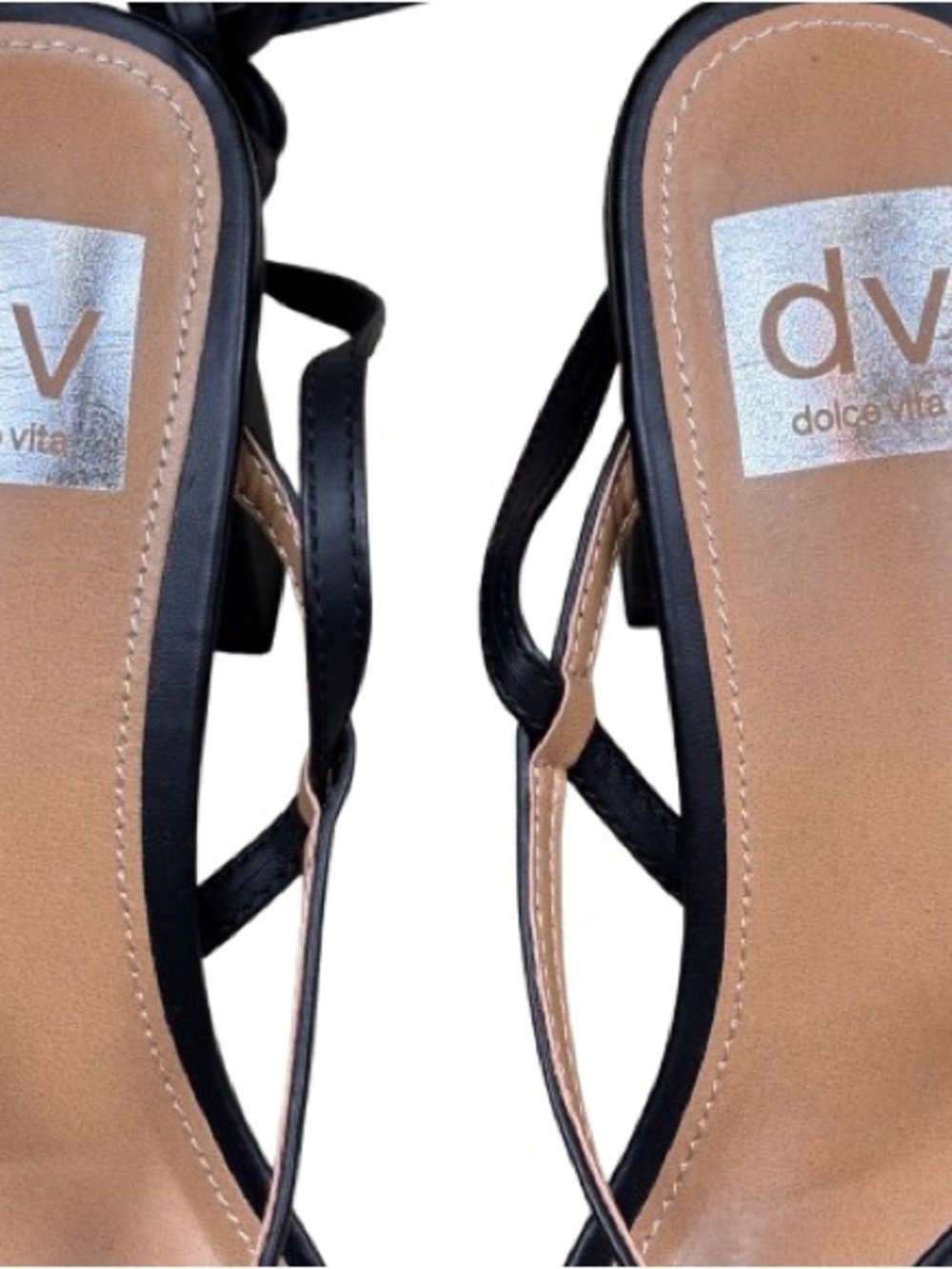 Dolce Vita DV Haze Black Strappy Heels Lace Up 2.75”Block Heel Sandals Sz 8 NEW - Picture 4 of 12